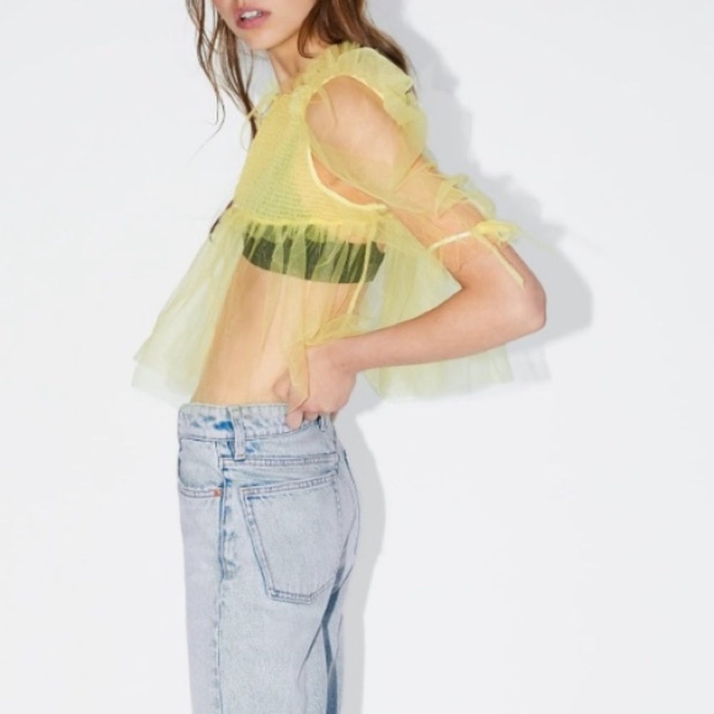 ZARA VOLUMINOUS TULLE TOP - Picture 5 of 5